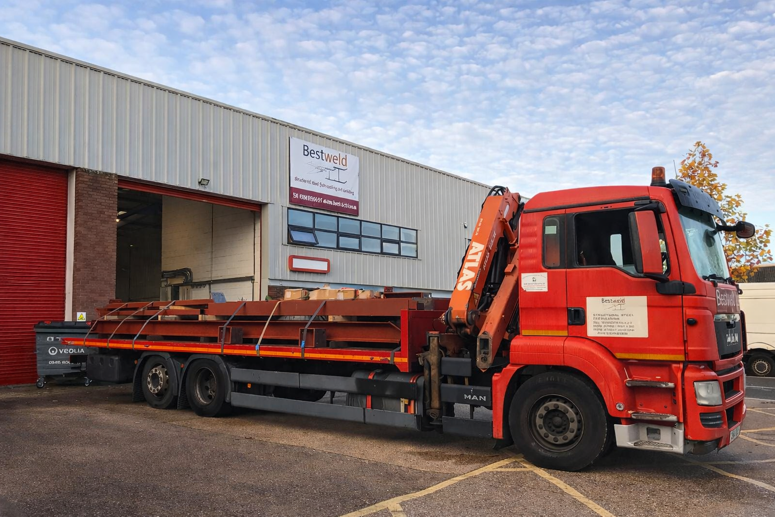 Crane delivery service for steel beams